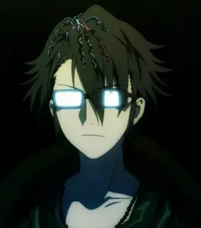 🤩 3d18f1c9 Anime, Hombre, Gafas, Pelo oscuro, Retrato telegram sticker