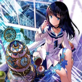 ☺️ 8e69768c anime, chica, linda, manga, arte japonés, dibujos animados, reloj, paisaje telegram sticker