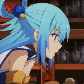😤 90051e83 Aqua Konosuba Anime, Dibujos animados, pelo azul, Konosuba, Aqua telegram sticker