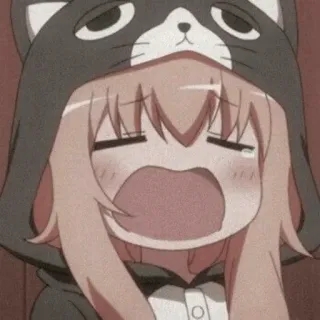 💛 a06ea183 Anime, Kawaii, Bostezando, Sudadera con capucha de gato, Dibujos animados, Lindo telegram sticker