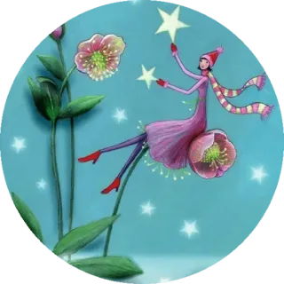 ⭐ 1a5e92b9 bunga, gadis, bintang, unik, fantasi telegram sticker