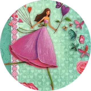 💐 3a6305d8 gadis, gaun, hati, bunga, kupu-kupu telegram sticker