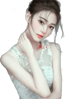 ❤ 42102e62 wanita, potret, gadis, kecantikan, gaun, mode telegram sticker