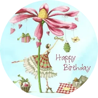 🎂 4425c1c3 Happy Birthday ulang tahun, bunga, salam, hadiah, perayaan telegram sticker