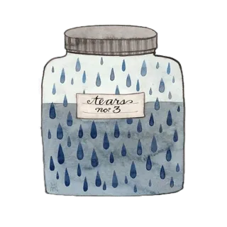 😣 5db885c0 tears no. 3 air mata, toples, sedih, menangis, cat air, emosi telegram sticker