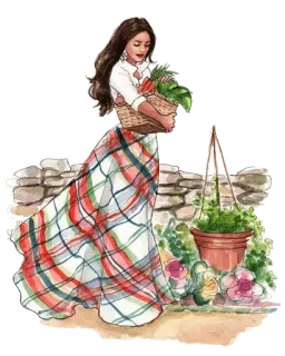 🌿 7e948620 wanita, kebun, bunga, keranjang, alam, pertanian telegram sticker