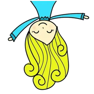 🎀 83b0cece gadis, pirang, rambut, mengantuk, kartun telegram sticker