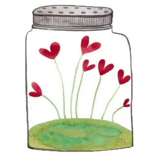 😖 a7260eab Toples, Hati, Cinta, Bunga, Merah, Lucu, Cat air telegram sticker