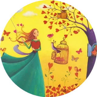 🍁 e42899cf seni, cinta, burung, kupu-kupu, hati, alam telegram sticker