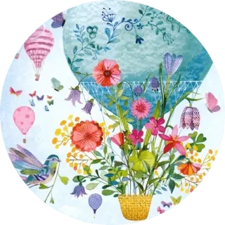 🌾 f8963454 bunga, kupu-kupu, burung, balon, unik, alam, berbunga, dekoratif telegram sticker