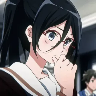 🎭 39ac1c09 Anime, Mulher, Óculos, Personagem, Desenho animado whatsapp sticker