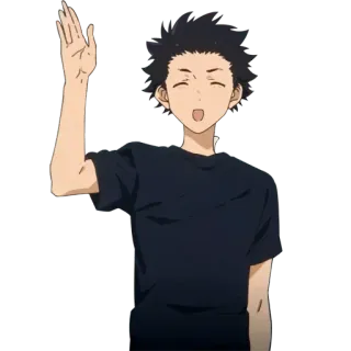 😋 444bc473 Shoya Ishida A Silent Voice Anime, Personagem, Shoya Ishida, A Silent Voice, Kawaii, Fofo whatsapp sticker