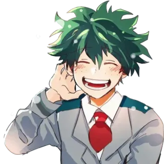 🥰 a95c33f3 Izuku Midoriya My Hero Academia Anime, Personagem, Menino, Herói, Sorriso, MHA, Deku whatsapp sticker
