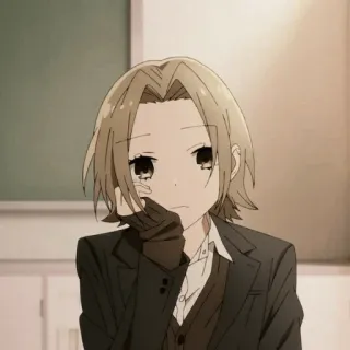 🎭 e8e3e6da anime, retrato, garota, uniforme escolar, fofa whatsapp sticker