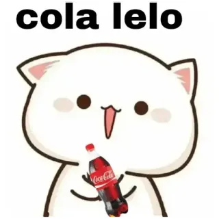 🏵 1f679700 cola ielo gato, coca-cola, cola, bebida, dibujos animados telegram sticker