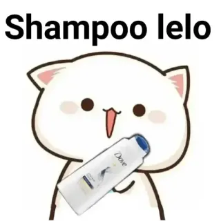🏵 232b2d22 Shampoo lelo gato, champú, paloma, dibujos animados, lindo telegram sticker