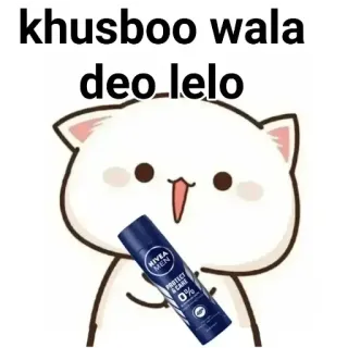 🏵 44b5dace khusboo wala deo lelo gato, desodorante, nivea, producto, anuncio telegram sticker