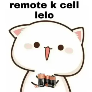 🏵 79d8bc5a remote k cell lelo gato, pilas, lindo, animal telegram sticker
