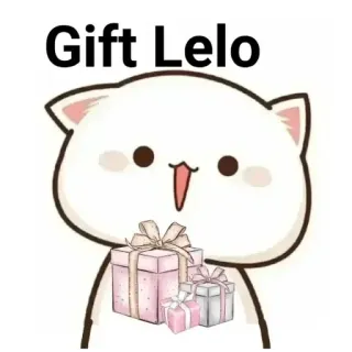 🏵 aff038d5 Gift Lelo gato, regalo, lindo, kawaii, regalos telegram sticker