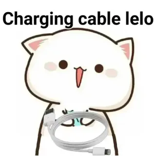 🏵 e43591fb Charging cable lelo cable, carga, blanco, usb telegram sticker