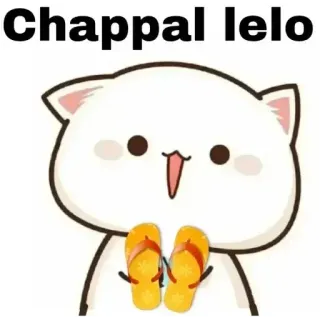 🏵 e76dd2ac Chappal lelo chancla, sandalias, gato, lindo, dibujos animados telegram sticker