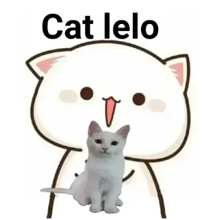 🏵 f6709fa5 Cat lelo gato, animal, lindo, dibujos animados telegram sticker