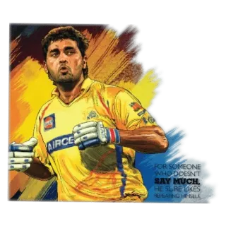 🌪 dd90a075 FOR SOMEONE WHO DOESN'T SAY MUCH, HE SURE LIKES REPEATING HIMSELF. Cricket, Sport, Sportler, Mann, Porträt, Gelbes Trikot whatsapp sticker