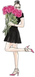 💐 abf4489d mulher, flores, vestido, moda, estilo telegram sticker