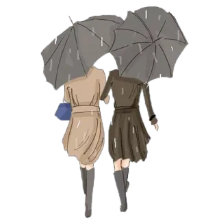 ☔ ad6545b6 guarda-chuva, chuva, caminhada, mulheres, roupa, botas telegram sticker