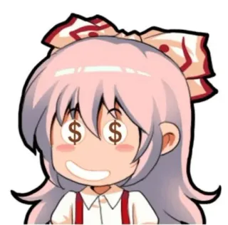 ✨ 3bfac20e soldi, segni del dollaro, avidità, cartone animato, personaggio, anime telegram sticker