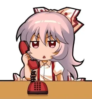 ✨ bcdae812 Anime, Telefono, Carino, Chibi, Cartone animato, Ragazza, Ufficio, Rosso telegram sticker