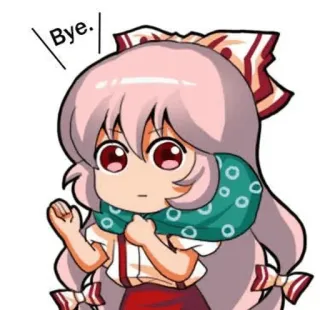 ✨ d465e637 Bye. Anime, Cartone animato, Kawaii, Saluto, Ciao telegram sticker