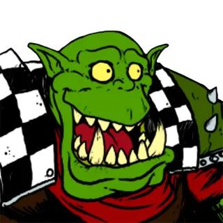 😄 30d0ef79 ork, warhammer, fantasy, monster, oorlog, goblin telegram sticker