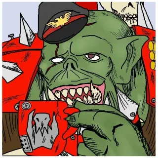 ☕️ 4d771f2f Ork Warhammer 40,000 Ork, Warhammer, 40k, Militair, Groenhuid, Fantasy, Sci-fi telegram sticker