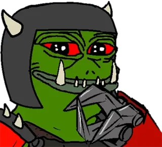 🤔 51547a89 orc, krijger, fantasy, helm, monster, groen, warhammer telegram sticker