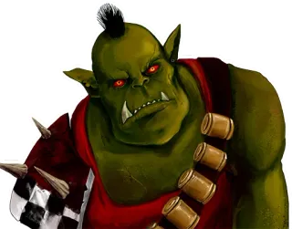 🤪 64264b9a orc, fantasy, groene huid, monster, warhammer, krijger telegram sticker