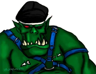 👨‍✈️ 8f719e3e ork, fantasy, monster, groen, ogre telegram sticker
