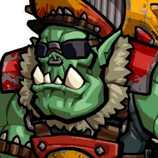 😎 945fc4d7 ork, warhammer, groen, militair, fantasie telegram sticker