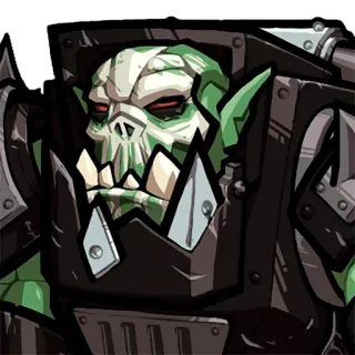 😠 aaa6e891 Ork Warhammer 40k krijger, groen, monster, science fiction, oorlog telegram sticker