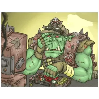 🤦‍♂️ ad162340 orc, warhammer, oorlog, fantasy, militair, cyborg, robot, monster telegram sticker