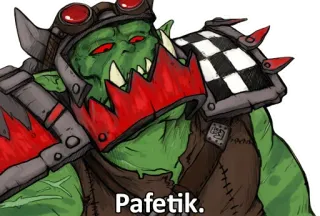 😈 d6fd4953 Pafetik. Ork, Warhammer 40k, Krijger, Monster, Alien telegram sticker