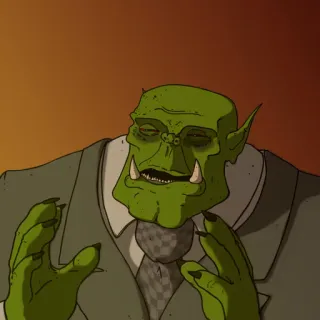 👐 e1fda202 ork, groen, pak, monster, fantasie, wezen telegram sticker