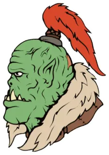 🙂 eede37ee Orc Fantasy, Monster, Ork, Krijger, groene huid telegram sticker