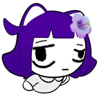🧐 b695b05c 紫, 猫, 花, かわいい, アニメ, 悲しい telegram sticker