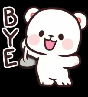 👋 30e4784d BYE orso, ciao, arrivederci, saluto, cartone animato, carino, kawaii whatsapp sticker