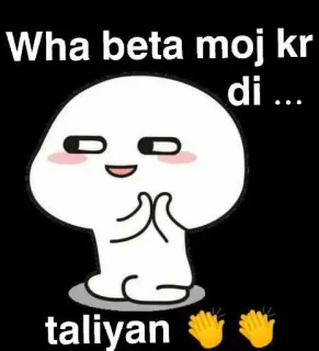 👏 4a4b2ef6 Wha beta moj kr di ... taliyan emoji, festa, congratulazioni, applausi whatsapp sticker