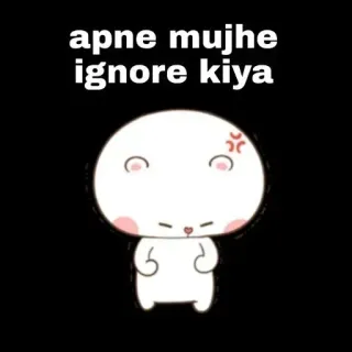 😖 575d93c8 apne mujhe ignore kiya cartone animato, infastidito, hindi, ignorare whatsapp sticker