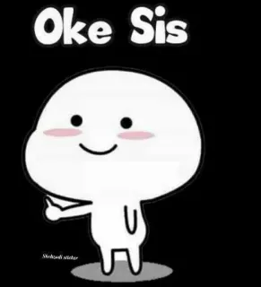 👍 5b1fc3ca Oke Sis carino, cartone animato, personaggio, adesivo, espressione, amico, saluto whatsapp sticker