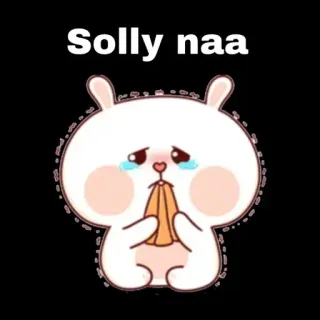 😓 667f2662 Solly naa carino, triste, piangendo, coniglio, cartone animato whatsapp sticker