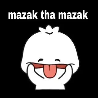 😛 670bd179 mazak tha mazak carino, cartone animato, personaggio, divertente, espressione, adesivo whatsapp sticker